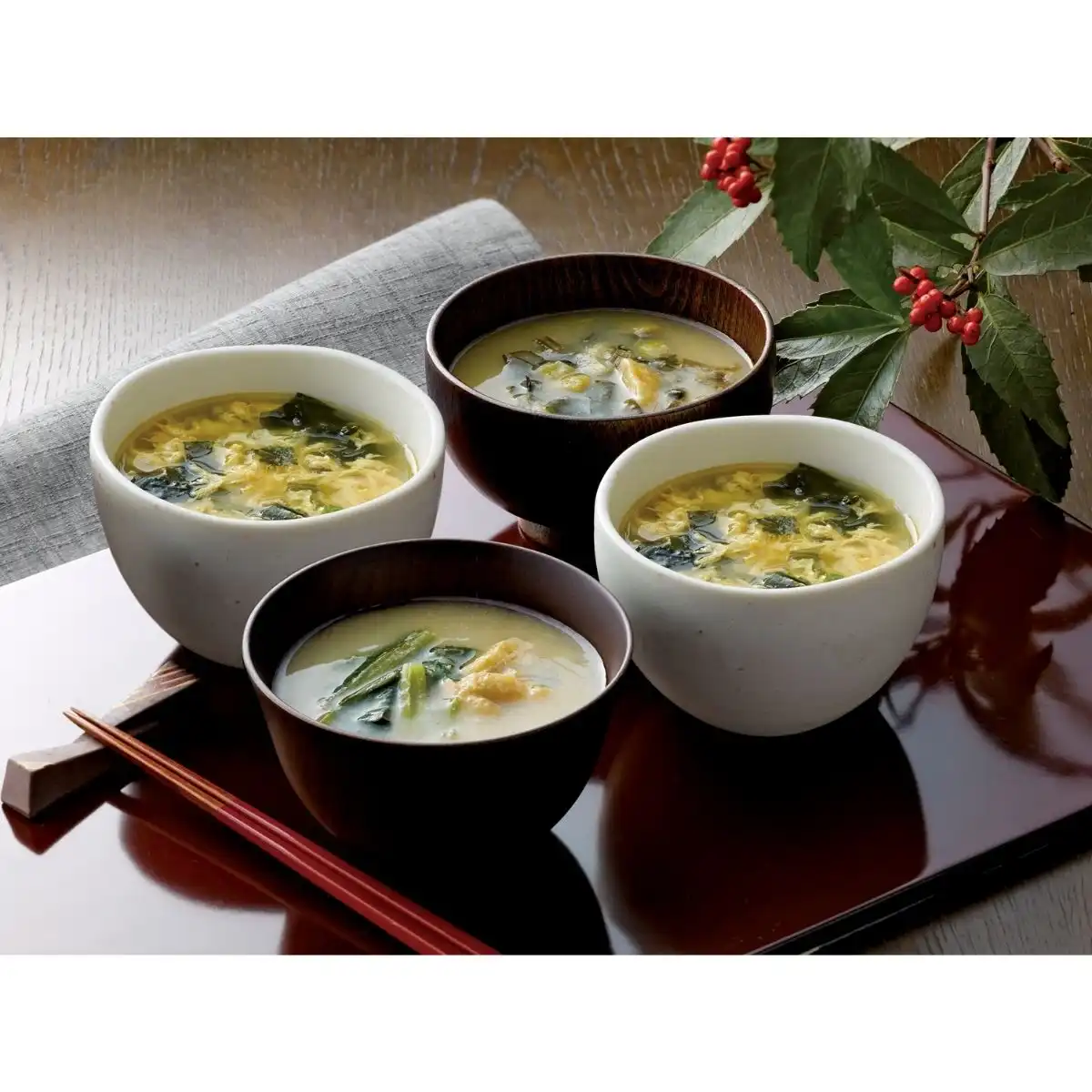 国産たまご使用のたまごスープと2種類のおみそ汁の詰合せ JHD-30GP
