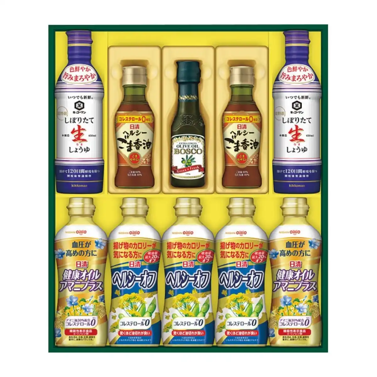 日清オイリオ 日清バラエティオイル＆キッコーマンしぼりたて生しょうゆギフト NK-55