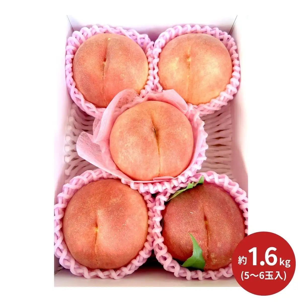 まるせい果樹園の桃 5～6個(約1.6kg) 化粧箱 (7月上旬より順次出荷予定) (承り期間：7月23日まで)※メーカー直送品
