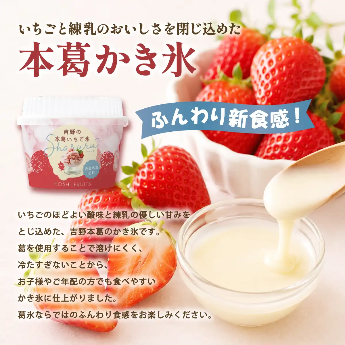 ホシフルーツ 吉野の本葛いちご氷Sharuru 6個 HFK-01D (6月1日より順次