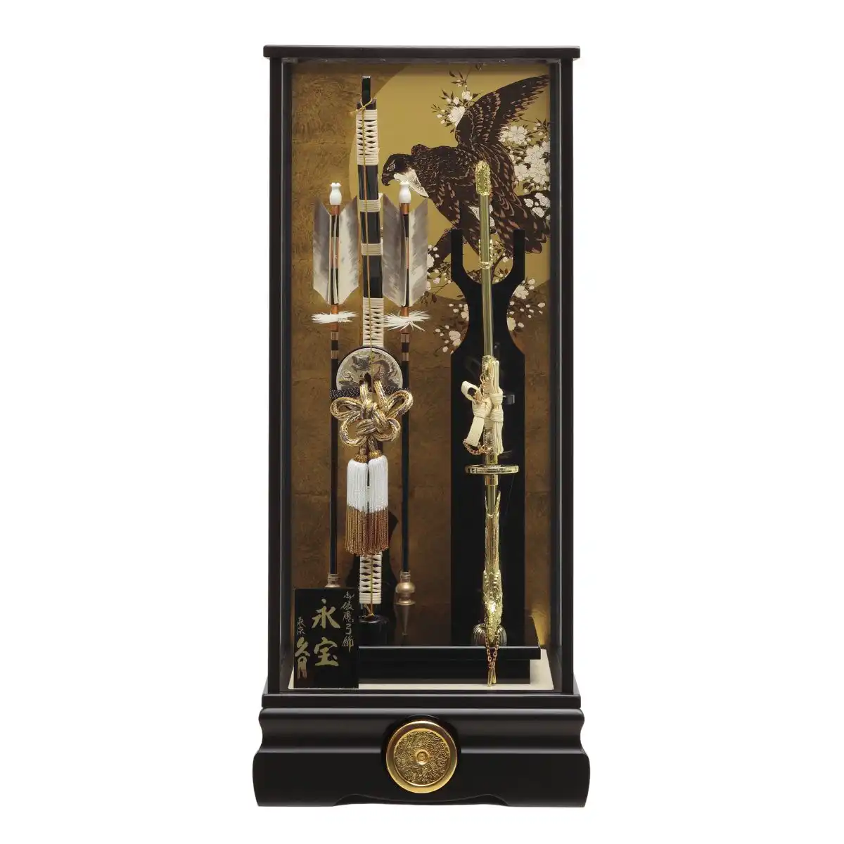 久月 破魔弓 吉祥紋箙 本籐 太刀 茶塗ケース｜ギフトプラザオンライン