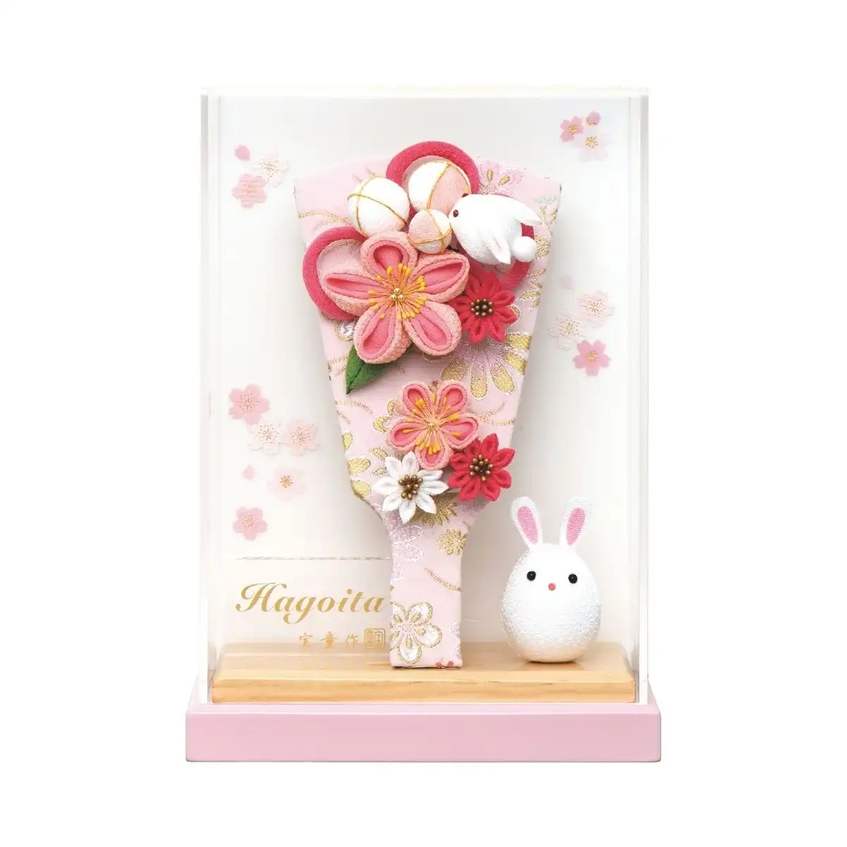 7号 羽子板 ピンク アクリルケース フラワー 7号 羽子板 ピンク アクリルケース フラワー