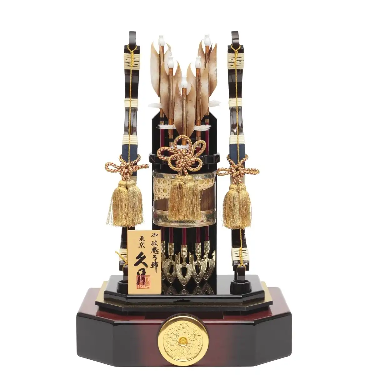 久月 破魔弓 本籐 茶黒暈六角アクリルケース｜ギフトプラザオンライン