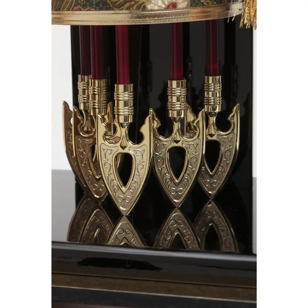 久月 破魔弓 本籐 茶黒暈六角アクリルケース｜ギフトプラザオンライン