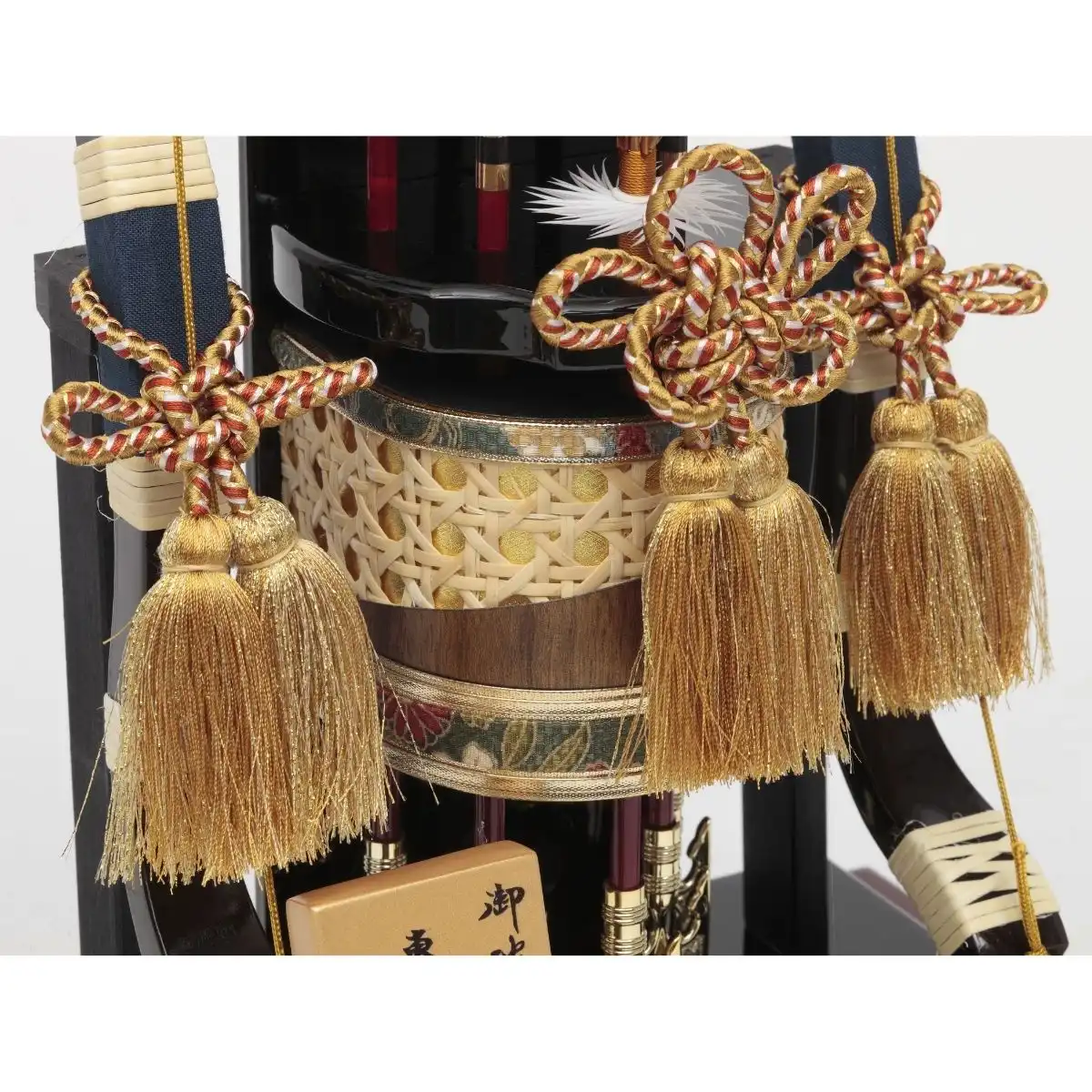 久月 破魔弓 本籐 茶黒暈六角アクリルケース