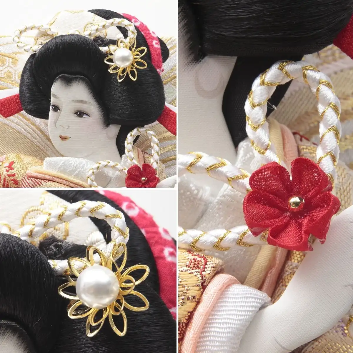 久月 羽子板 金襴振袖 アイボリー塗アクリルケース｜ギフトプラザ