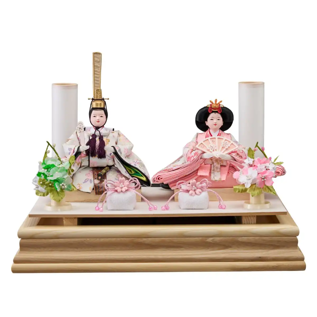 完売しました】雛人形 衣裳着親王アクリルケース飾り ひなた(白