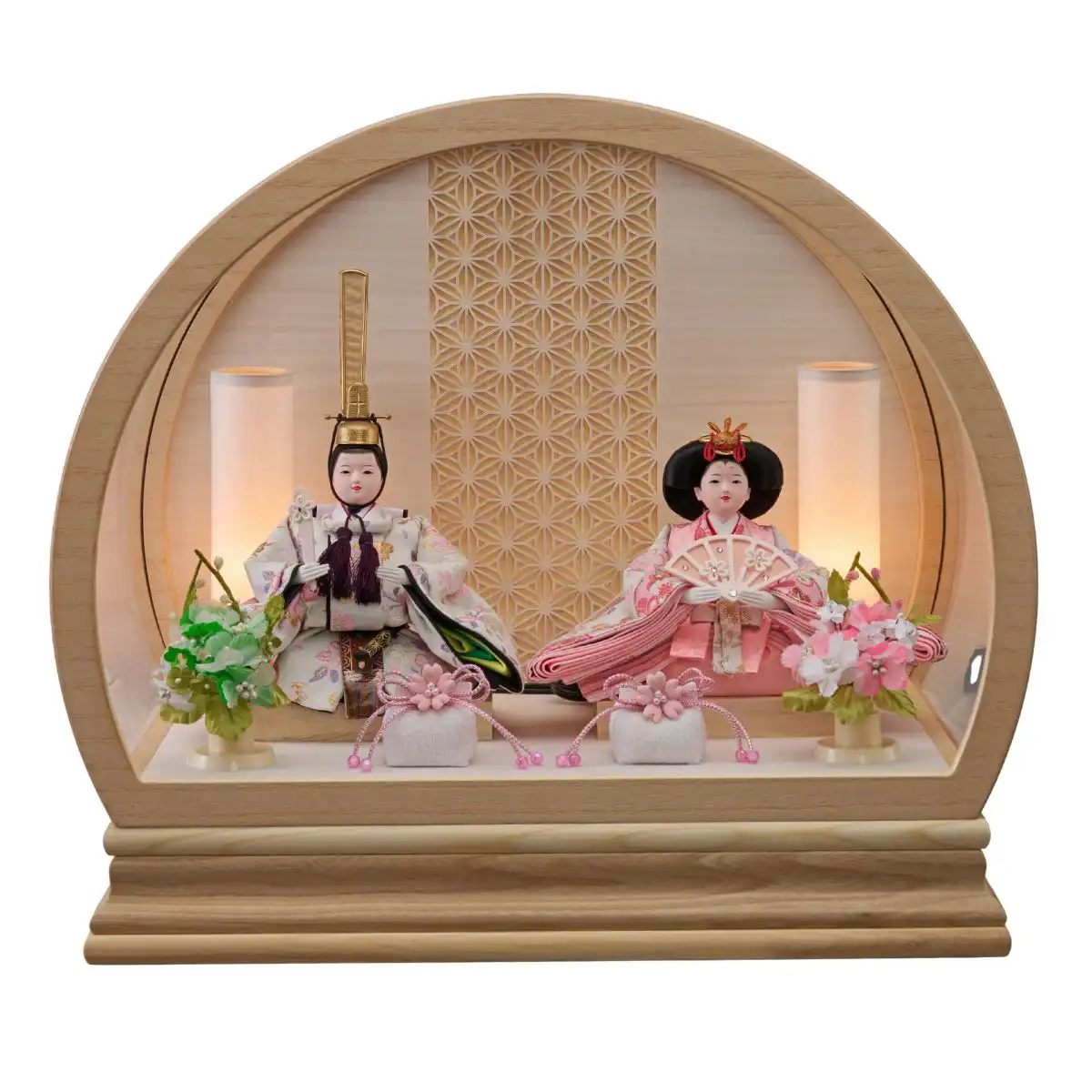 雛人形 衣裳着親王アクリルケース飾り ひなた(白)｜ギフトプラザオンライン