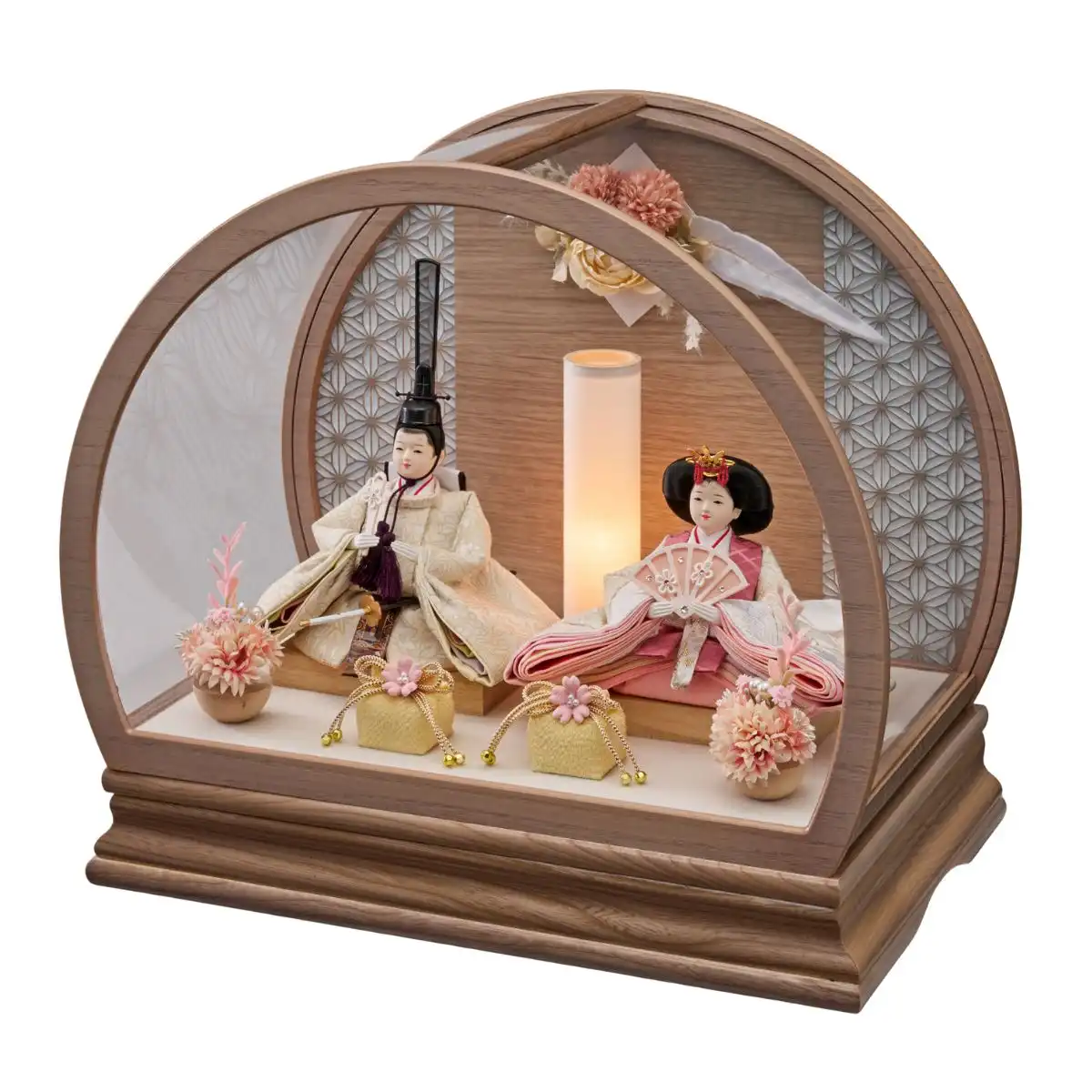 完売しました】雛人形 衣裳着親王アクリルケース飾り ひなた(チェリー