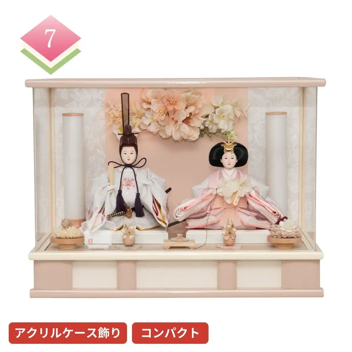 D4 三五親王のみ　可愛い色合いの衣裳　ピンク衣裳　ひな人形　雛飾り D4 三五親王のみ 可愛い色合いの衣裳 ピンク衣裳 ひな人形 雛飾り