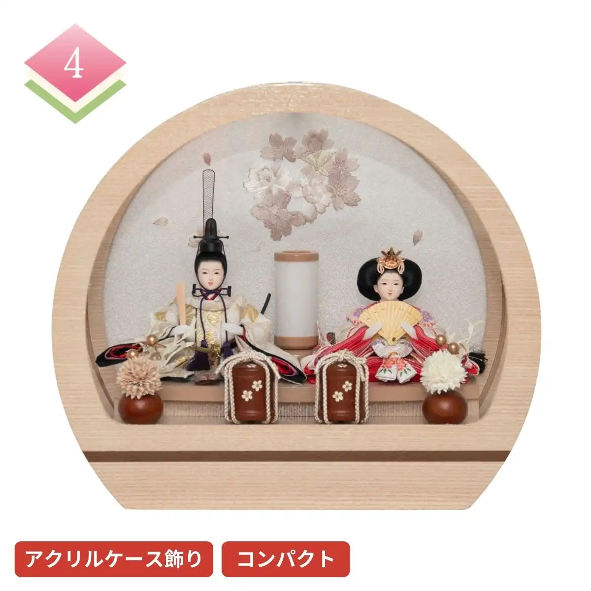 【完売しました】雛人形  衣裳着親王アクリルケース飾り