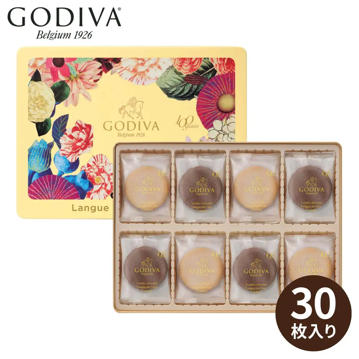 GODIVA 100周年 ラングドシャクッキーアソートメント 30枚入(承り期間：8月23日まで)