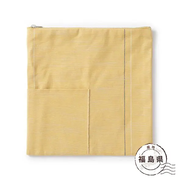 青キ製織所 ポーチ大 きはだ 会津木綿