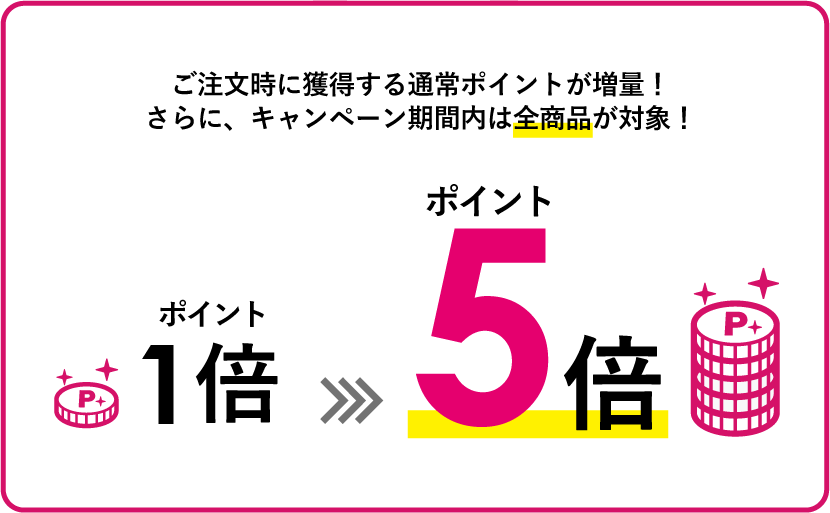 キャンペーン期間中は通常ポイント5倍