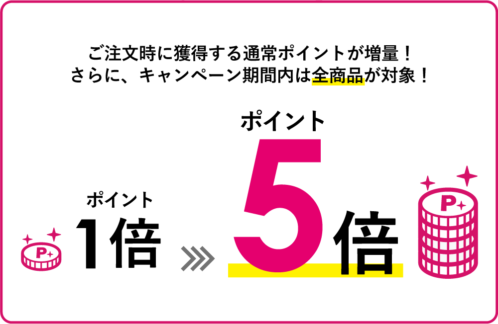 キャンペーン期間中は通常ポイント5倍